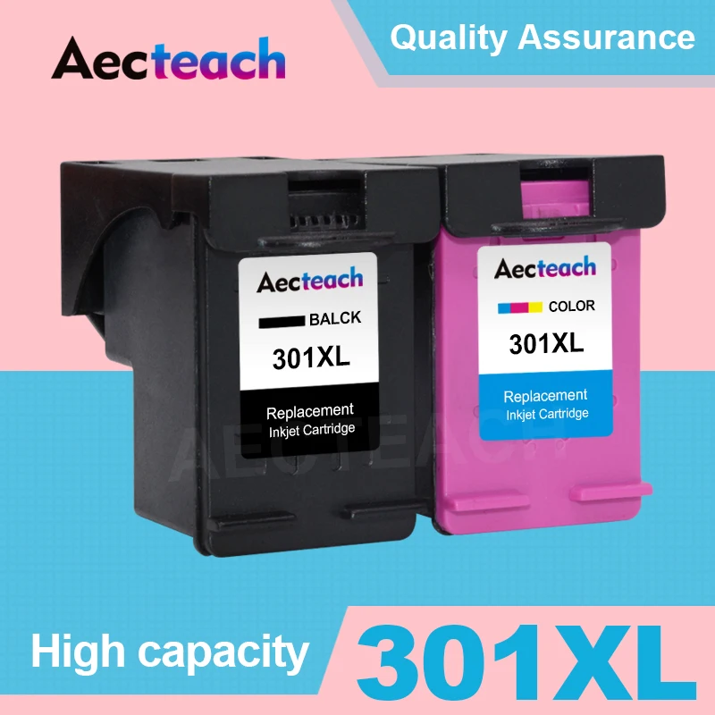 Aecteach 301 Xl Inchiostro Pieno Rigenerato Per Cartuccia D'Inchiostro Hp 301 301Xl Per Hp301 Envy 5530 Deskjet 2050 2540 2510 1000 1050