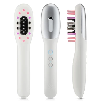 Electric Infrared Massage Comb Hair Growth Micro-current Vibration Head Massager Medicine Applicator Scalp Brush Anti Hair Loss