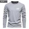 High-quality Embroidered JEEPSPIRIT Pure Cotton Round Neck Long Sleeved T-shirt for Men's Casual Fashionable Outdoor Sports 4