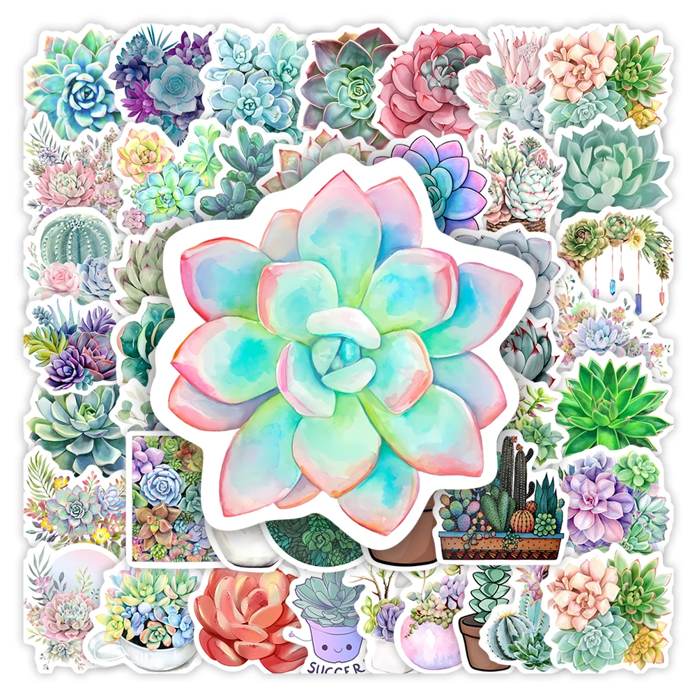 Cute Succulent Potted Stickers DIY Kids Toys Gift Decorative Decal for Scrapbook Laptop Phone Luggage Bottles Waterproof