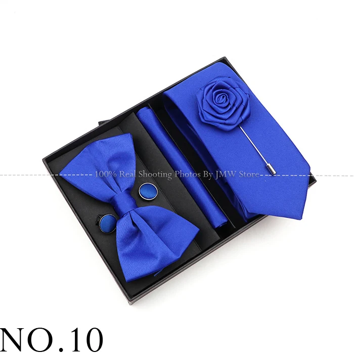 Krawatte Set Für Männer Krawatte Mode Einfarbig Hochzeit Manschettenknöpfe Box Geschenk Bräutigam Krawatte Einstecktuch Krawatte Luxus Business Gravatas – Detail 10
