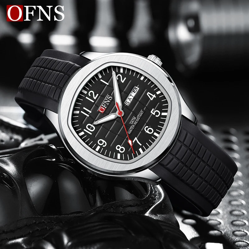 OFNS New Fashion Men's Watch Military Waterproof Automatic Date Quartz Men Watch Teenagers High Quality Leisure Sports Watch Hot 3