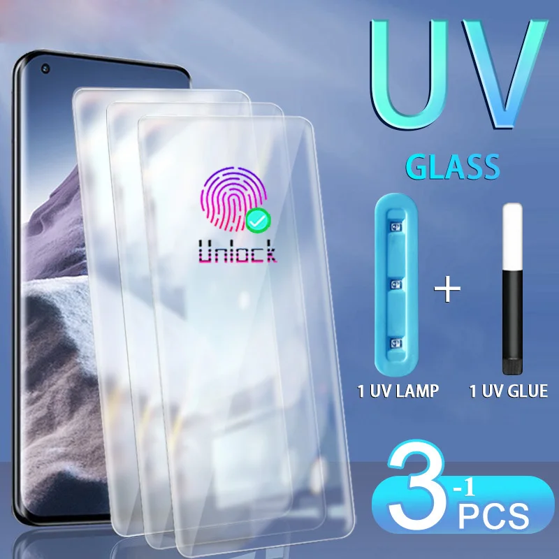 

UV Liquid Glue Screen Protector For Honor 60 70 30 V40 50 80 90 Magic 5 Lite VS V2 V Phone Tempered Glass Huawei Mate 60 P60 Pro