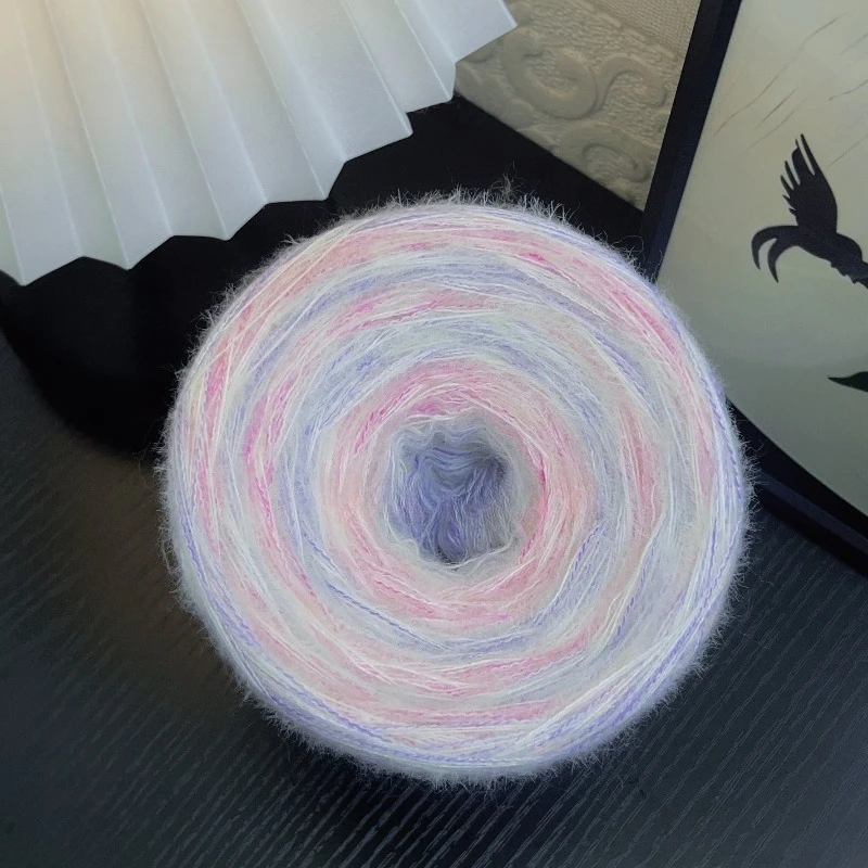 500g Farbverlauf-Kuchengarn, weich für Schal, Decke, DIY Handstrickwolle, warmes Häkelgarn, Bastelbedarf – Detail 6
