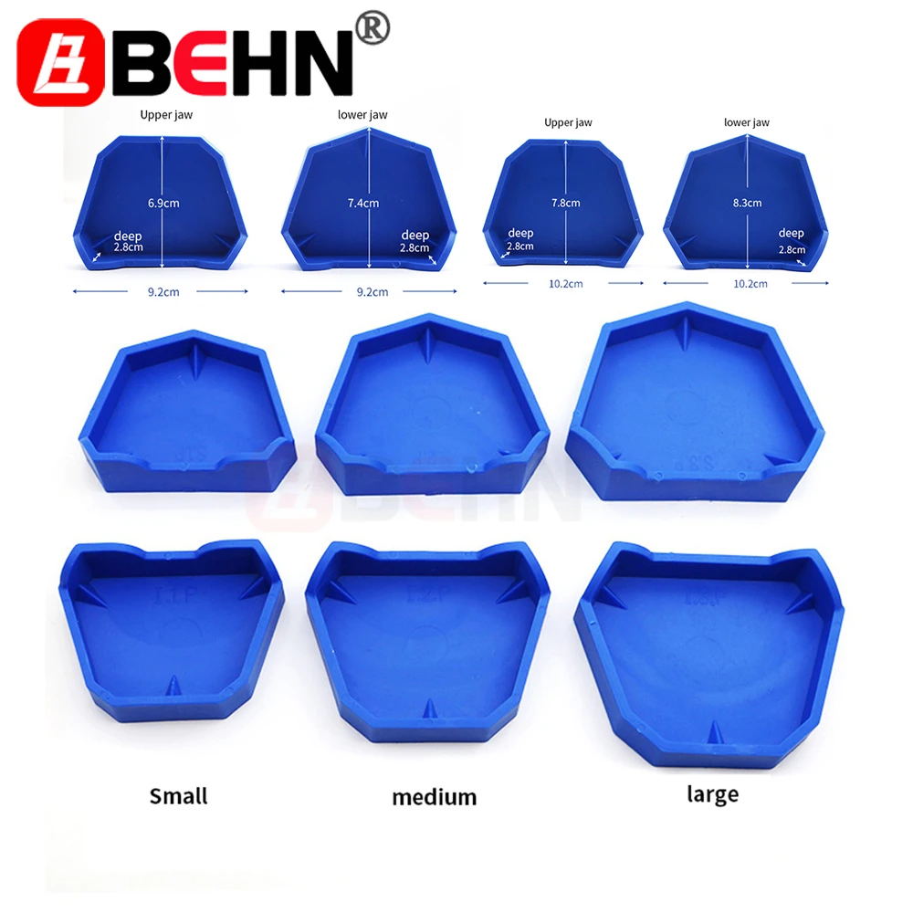 

6Pcs/set 3 Sizes Dental Model Base Set Dental Mold Plaster Base Denture Tray Dental Lab Former Base Kit Dentista