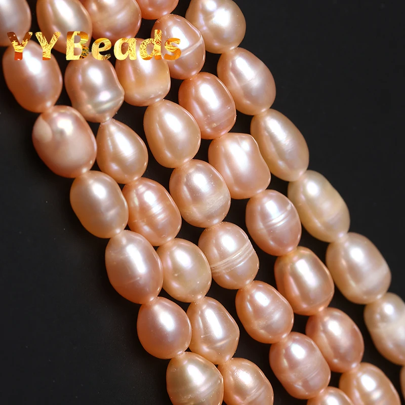 

Natural Pink Pearl Beads Freshwater Pearl Rice Shape Punch Beads for Jewelry Making DIY Bracelets Necklaces Earrings Accessories