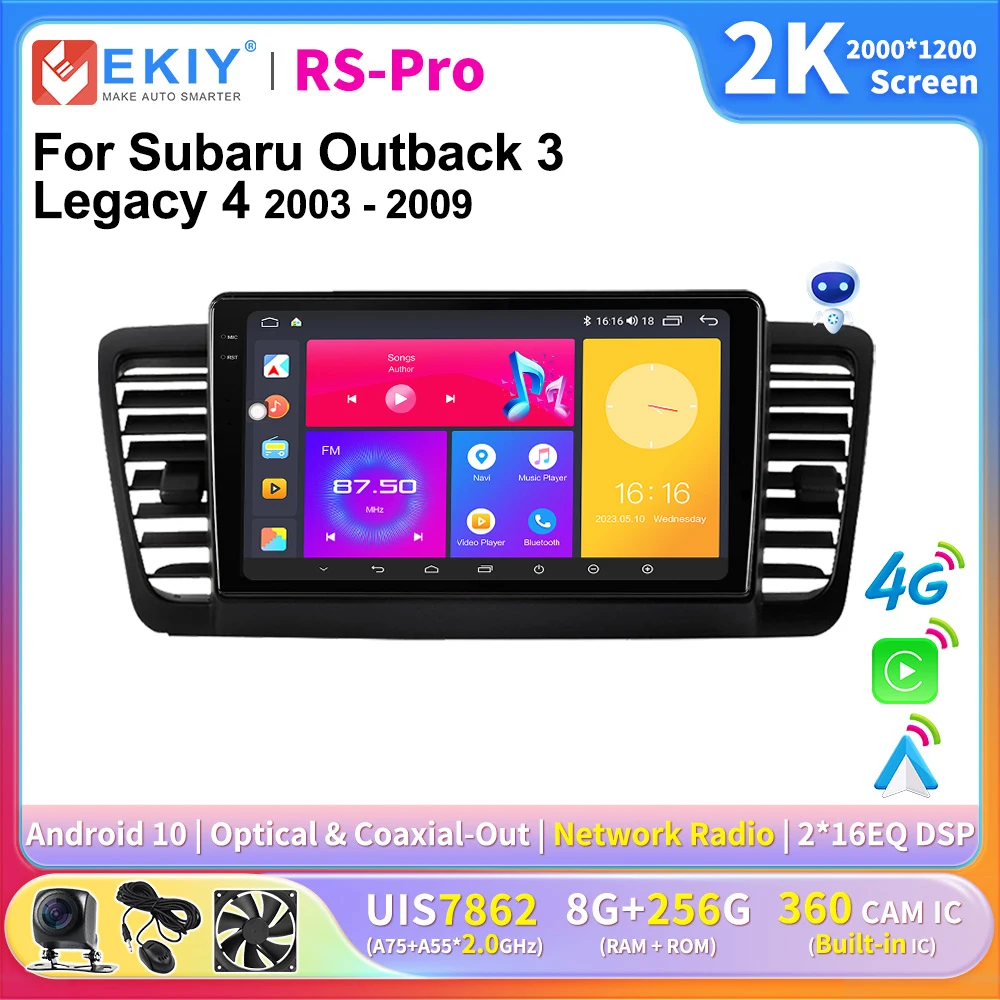 

EKIY 2K экран CarPlay Автомобильное радио 2Din Android для Subaru Outback 3 Legacy 4 2003-2009 Android Автоматический мультимедийный плеер GPS стерео автомагнитола Интеллектуальная система автомобиля