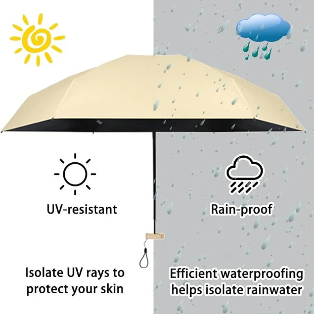 Mini Umbrella UPF 50+ Portable Mini Compact 5-Fold Sun Rain Umbrella for Women Pocket Umbrella with UV Protection for Travel Walking mini umbrella,folding umbrella,mini sun umbrella