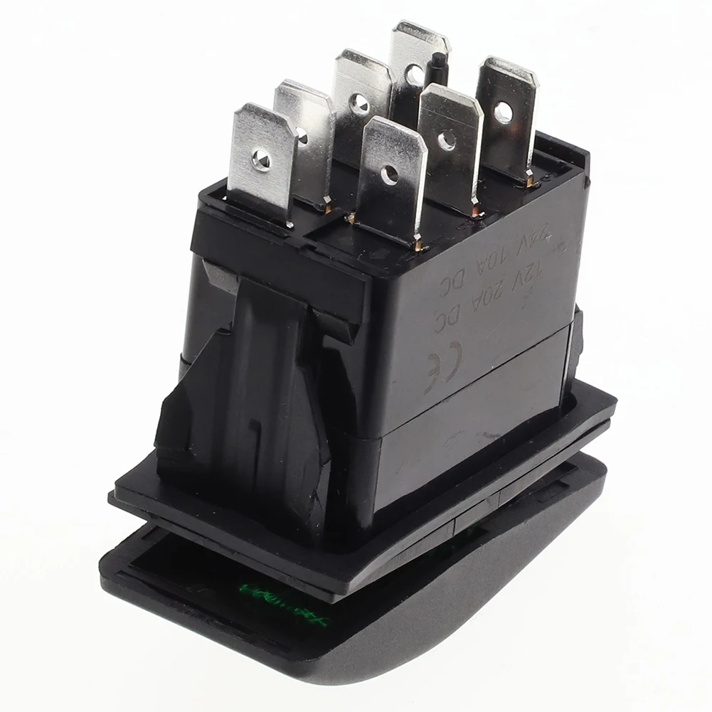 

ABS Plastic Car Accessories Hot Sale High Quality Rocker Switch Switch Toggle On/Off/On DPDT Switch Green LED Light