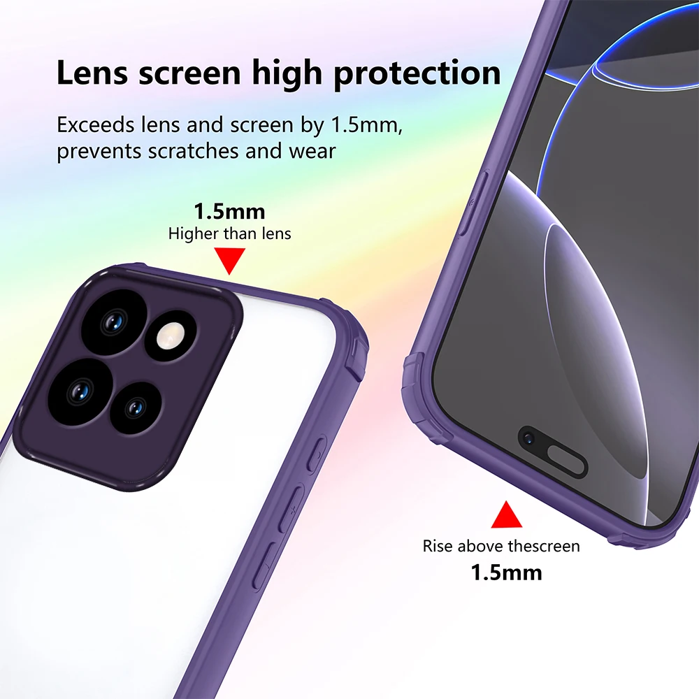 Solid Color Shock-Absorbing Protective Phone Case