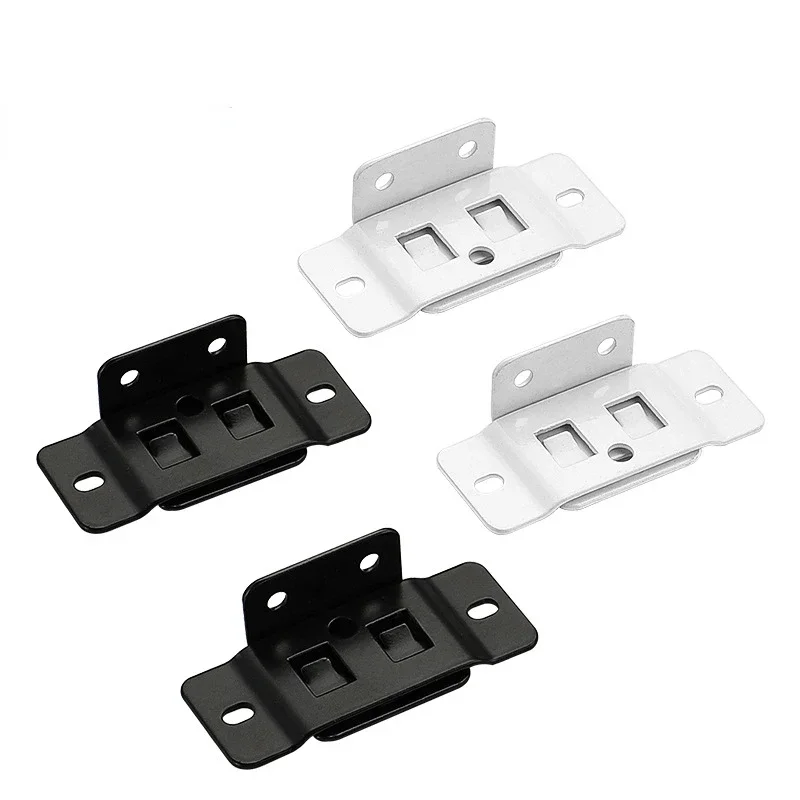 2pcs Fixed fastener 2-in-1 insert Furniture laminate L-shaped 90 degree white connector Black support hardware shelf brackets