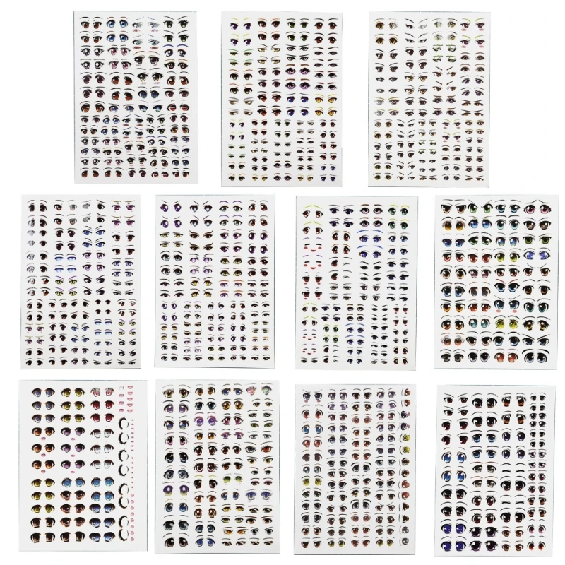 Eye Stickers 11 Sheet Dolls Eye Water Stickers Face Eyes Cartoon Decals Dolls Making Eyes Labels Kid Crafts C6UE eye stickers