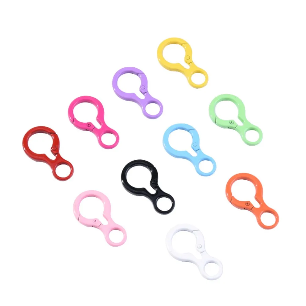 5 teile/los Bonbon farbe Kürbis form Karabiner Feder Schlüssel bund Haken DIY Riemen Schnallen Hund Schnalle Stecker Karabiner Zubehör – Detail 4