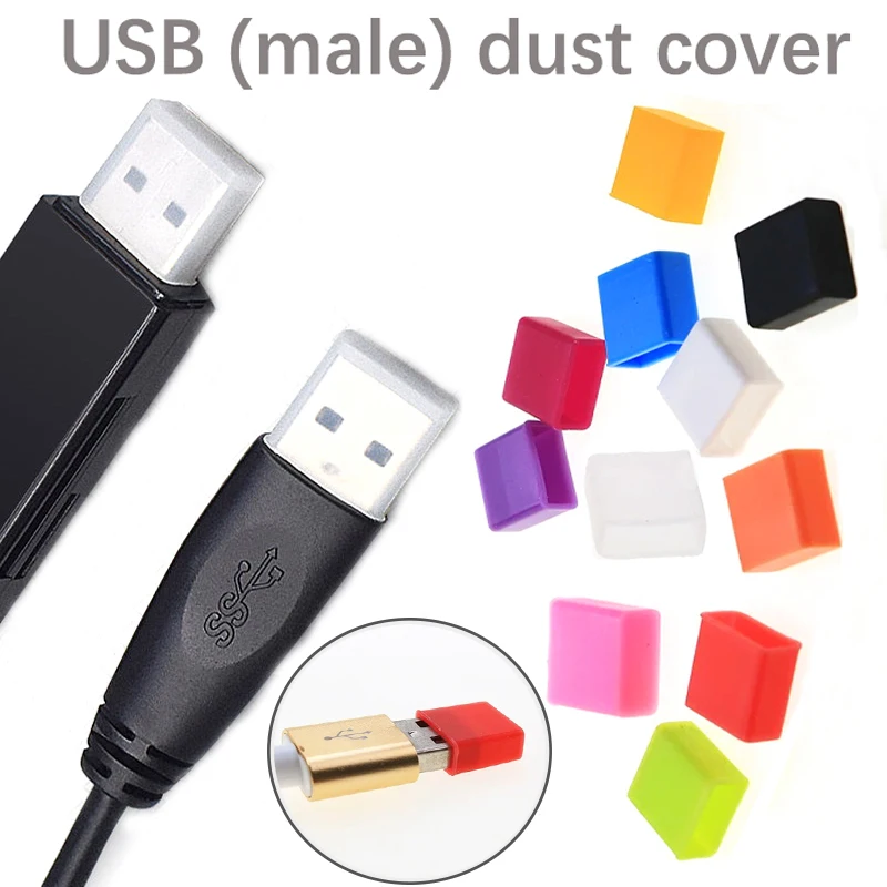 Set of 10 USB Dust and Moisture Protective Covers