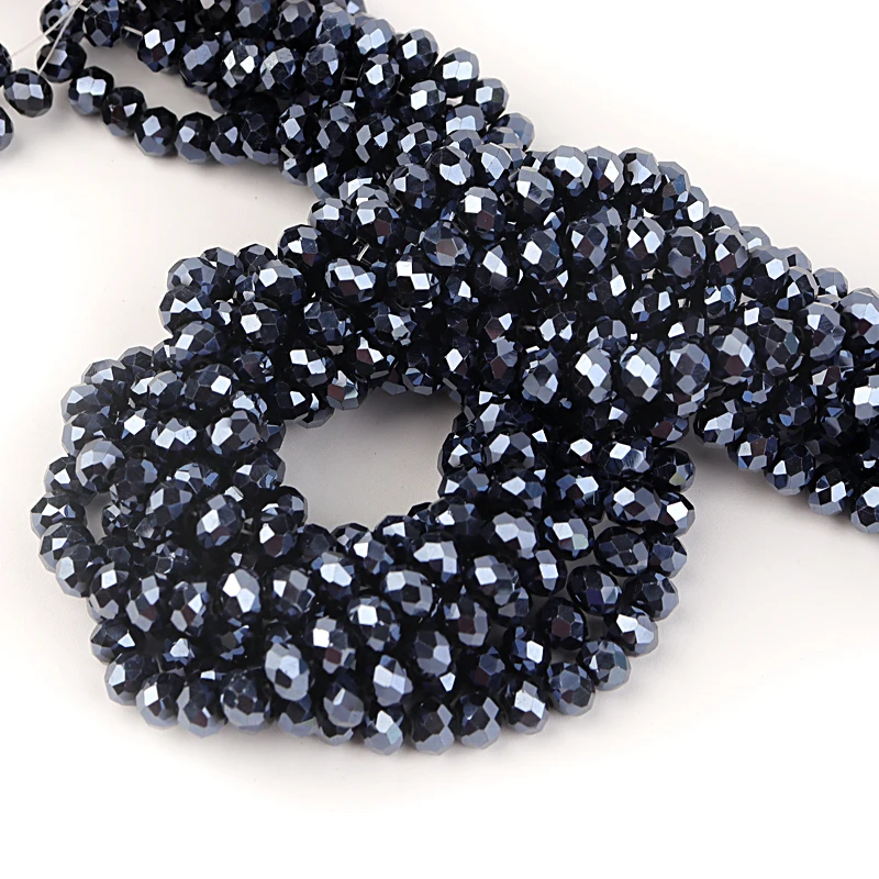 Round Faceted Colorful Glass Beads for Jewelry Making and DIY Projects