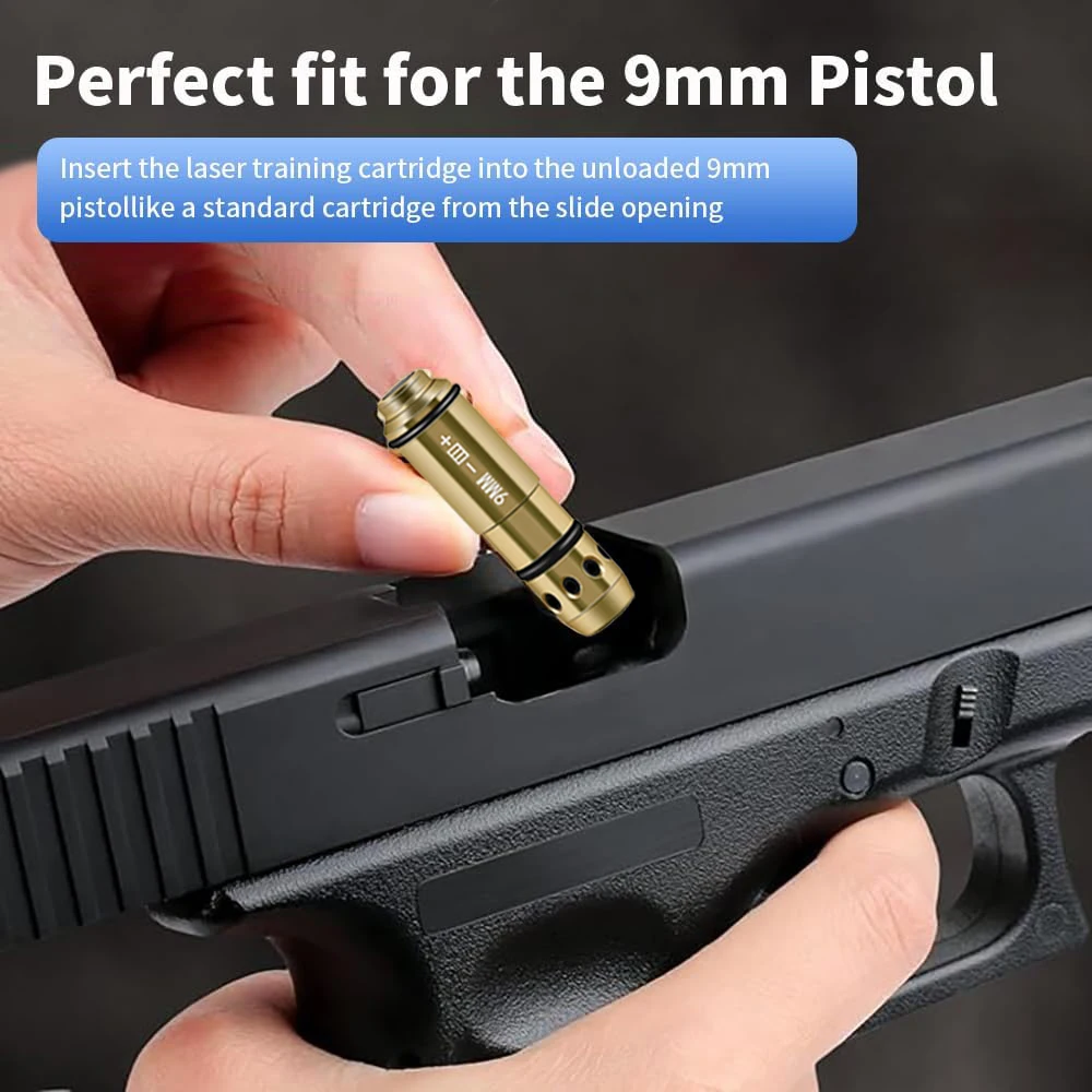 2 in 1 Tactical 9x19mm Laser Training Bullet Laser Bore Sighter Combo Boresighter for Dry Fire Training and Sight Zeroing laser sight laser bore sight dry fire laser trainer