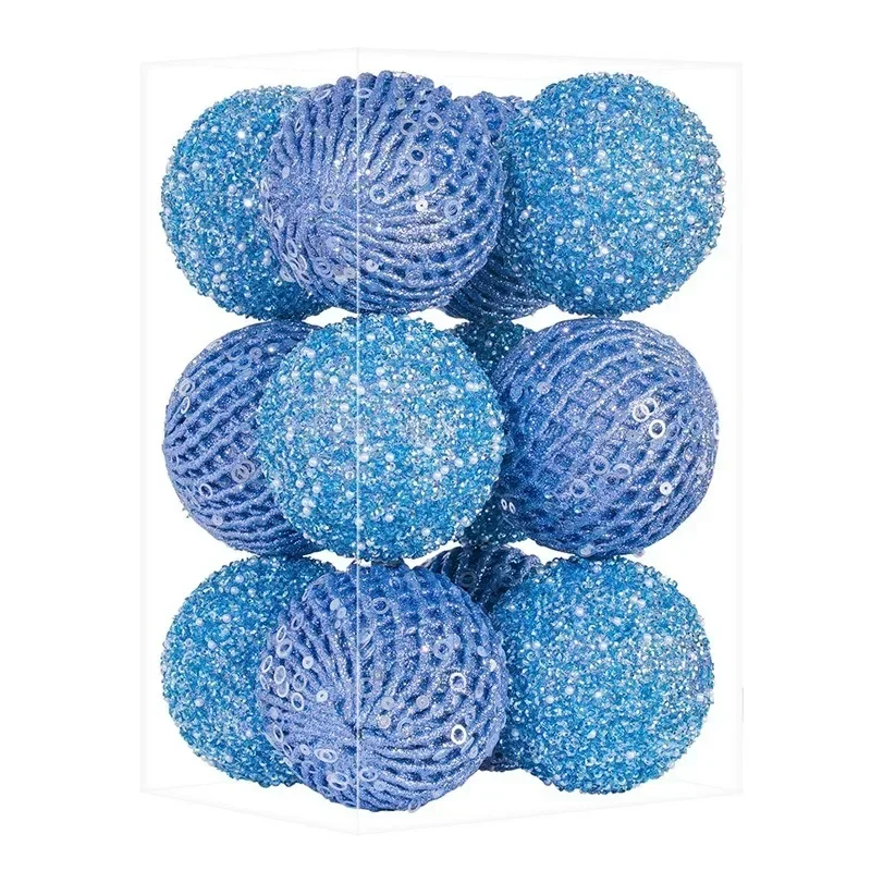 thumbnail image 1 of Juego de 6/12 adornos para árbol de Navidad de 8 cm para fiestas, bodas, regalos de Año Nuevo, adornos para árbol de Navidad de color rosa, 1 of 5