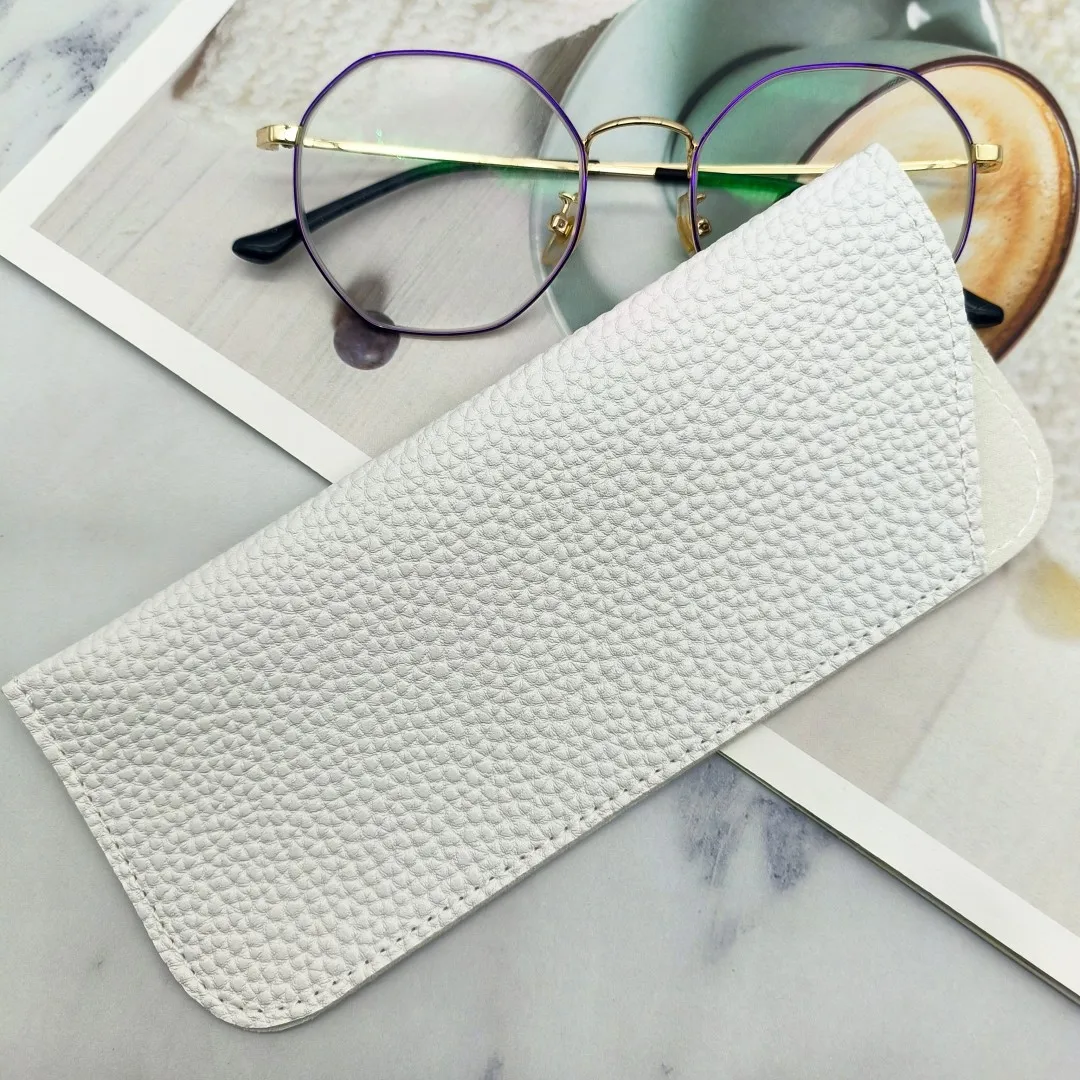 Lychee Pattern Water-Resistant PU Leather Eyewear Case - Durable & Easy to Maintain