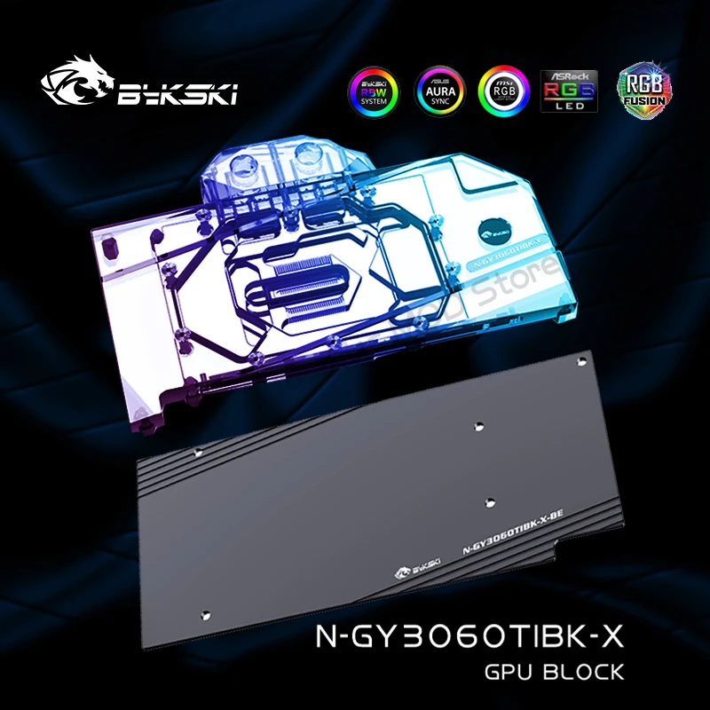 Bykski N-GY3060TIBK-X,GPU Water Block For GALAX GeForce RTX 3060 Ti EX(1-Click OC) Graphics Card Radiator,VGA Cooler 12V/5V RGB