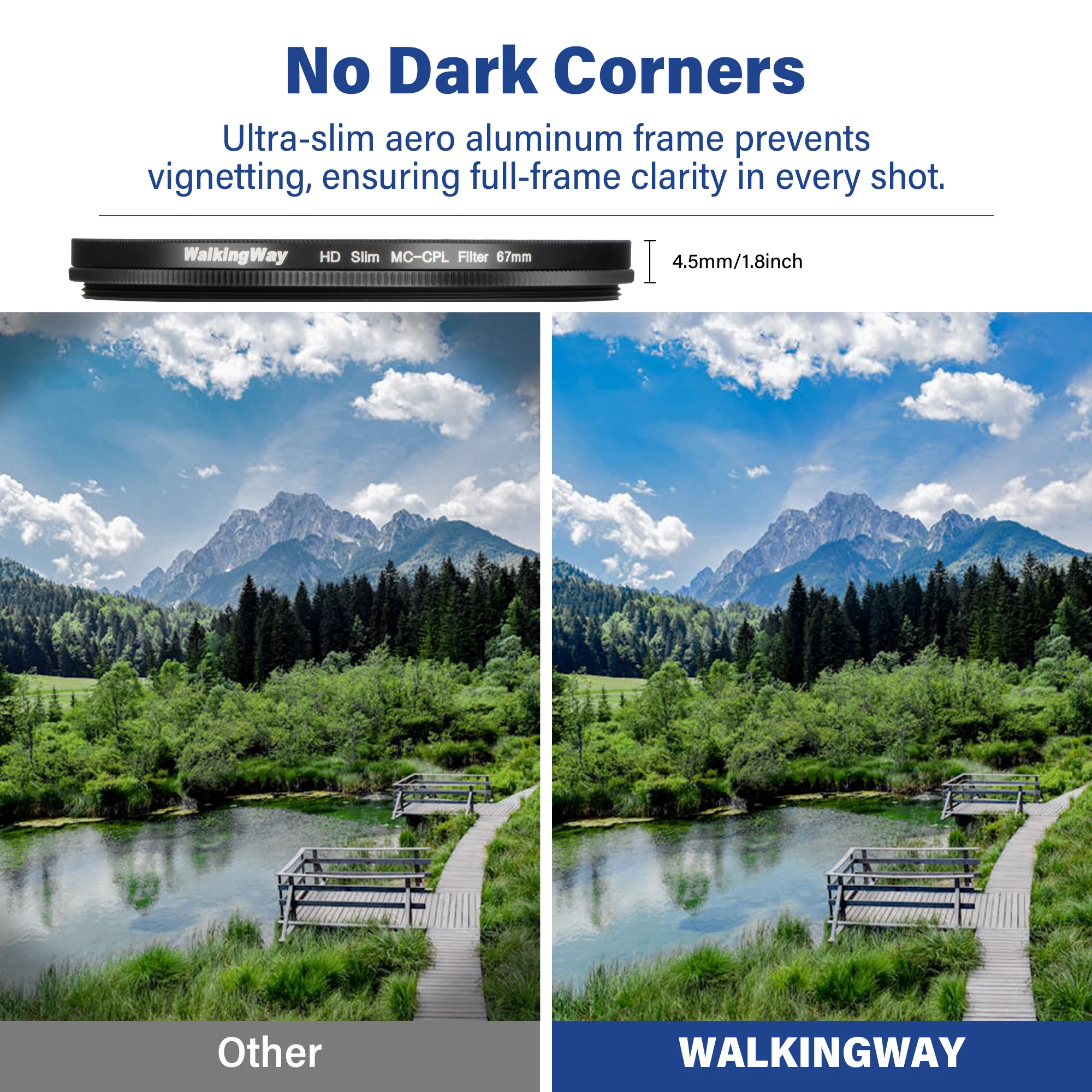 Walkingway CPL Camera Filter Circular Polarizing MC CPL Filters For Nikon Canon DSLR Camera Lens 52/55/58/62/67/72/77/82
