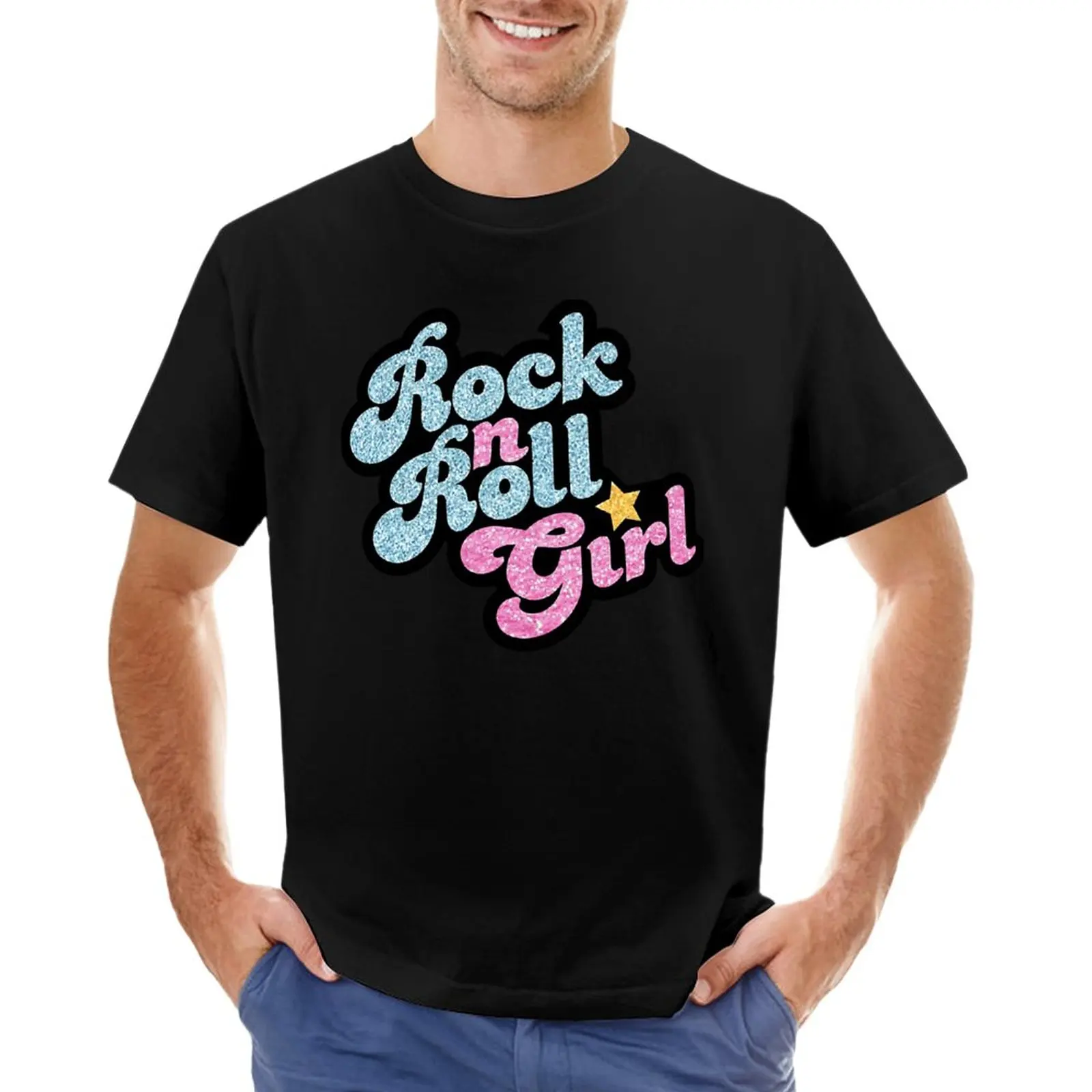 

Rock n' Roll Girl T-Shirt Oversized t-shirt summer clothes blank t shirts Men's t-shirt