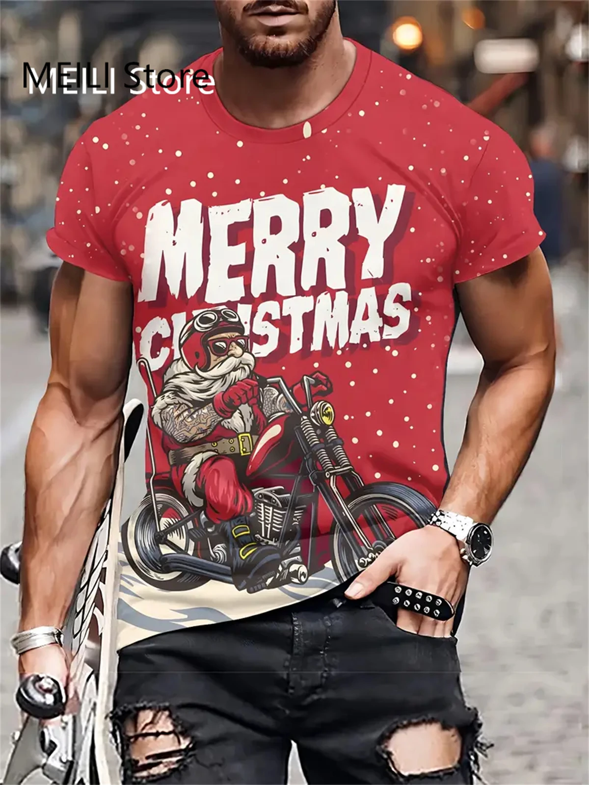 3D Printed T-Shirts Christmas Men's