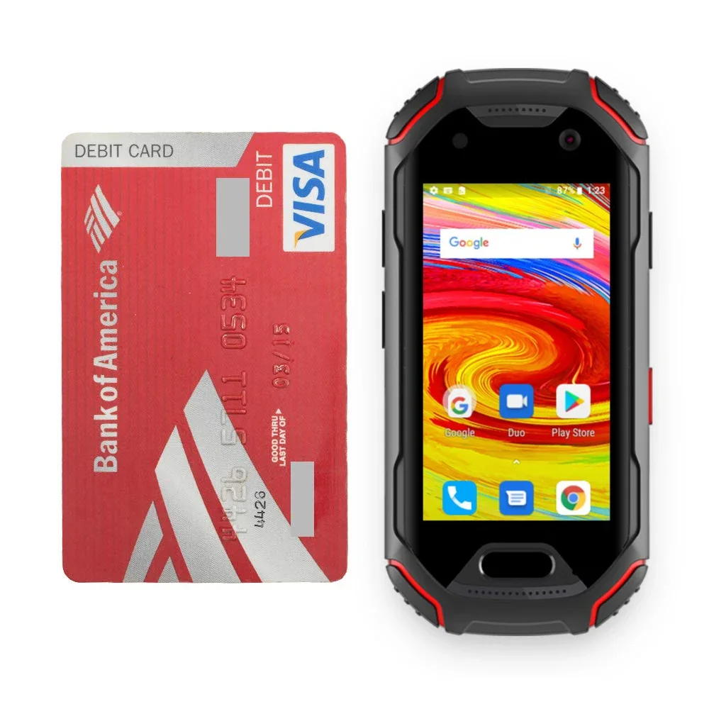 Unihertz Atom 4G Rugged Smartphone Android 9 4GB 64GB 2000mAh 2.45 Inch Octa Core Mini Phone 2000mAh 16MP Unlocked Cellphone NFC 3