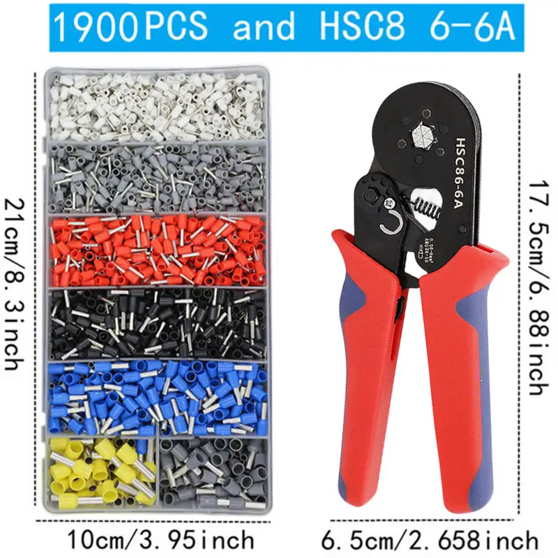 Boxed VE Tubular Crimp Terminals,Cable Electrical Connector,Insulated Wire Connectors,Tube Type Terminal Crimping Pliers HSC86-4 - Image 8