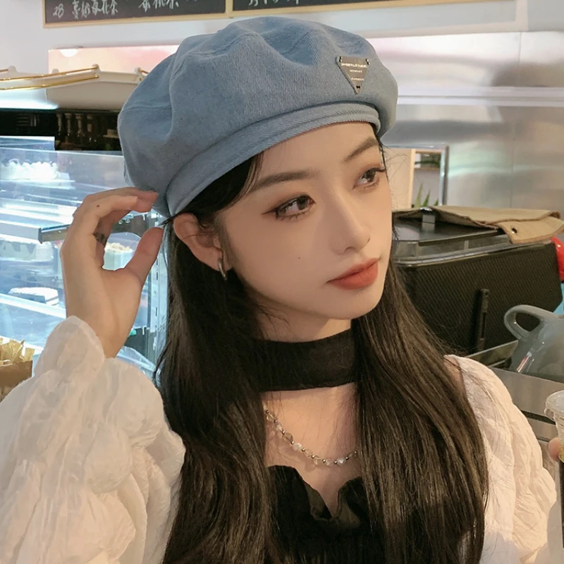 Y2K Japan Spring Summer Fashion Denim Beret Hat For Women