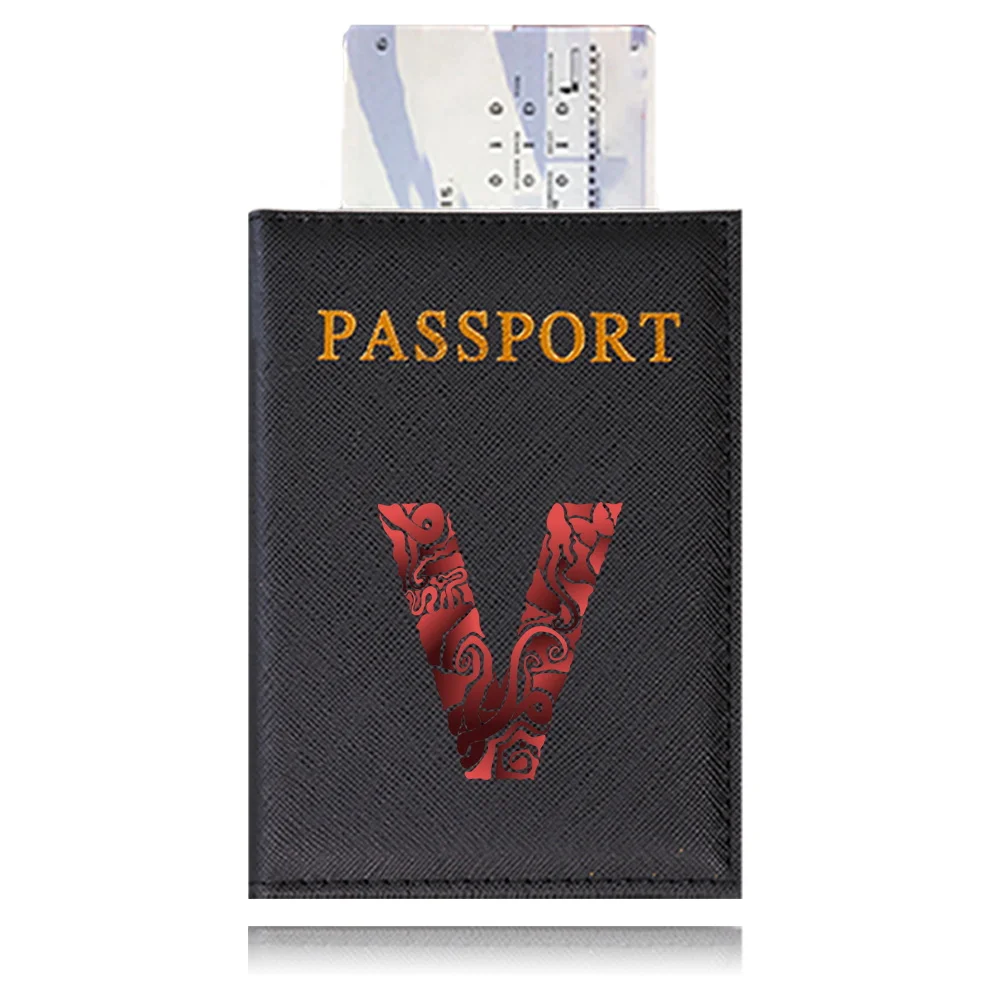 Waterproof Black Leather Passport Holder with Customizable Engraving