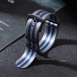 Multicolor Nylon Sport Watch Band with Universal Fit - 22mm (3 grey 2 blue)