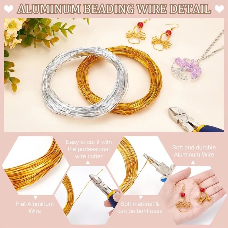 Flat Aluminium Wire 40mm 18ft/1m Gold Silver Cloisonné Enamel Wire