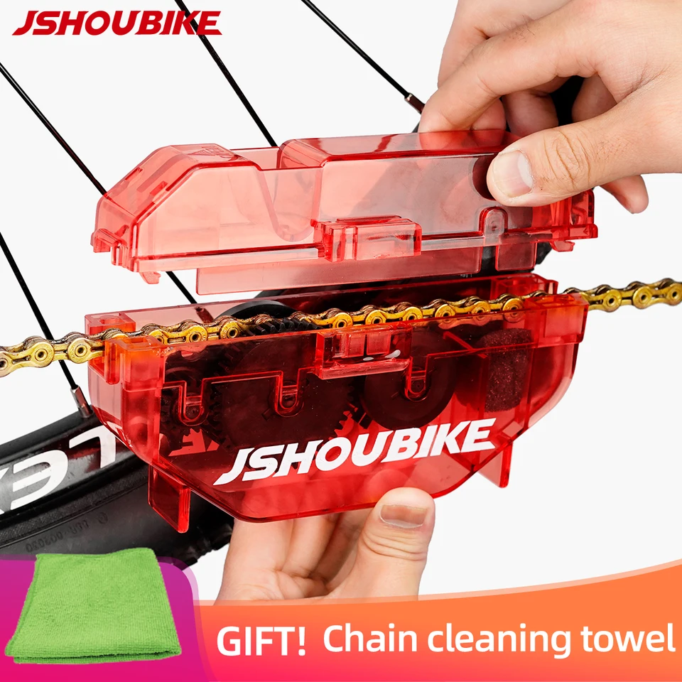 Red Cleaner Chain Cleaning Cycling Scrubber Washer Tool Mountain Bike Washing Kit Bicycle Accessories_voghion.com
