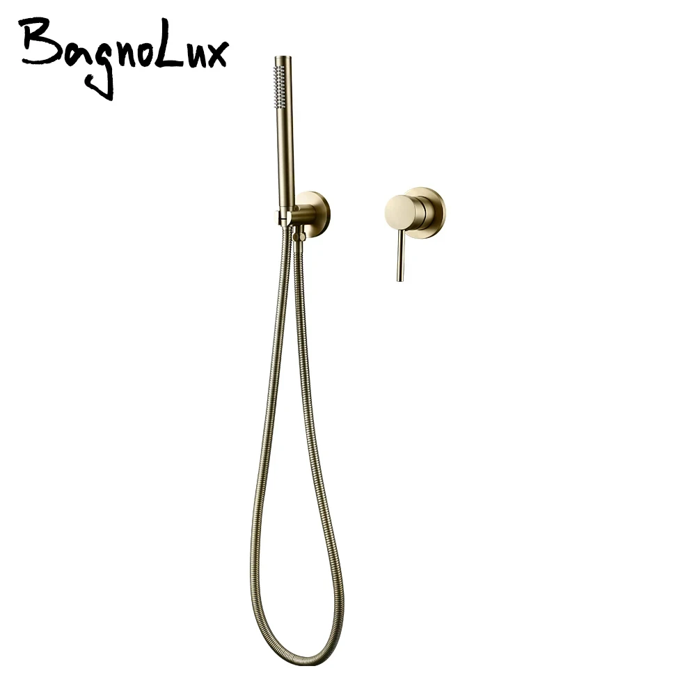 Handheld Shower Bathroom Shower Faucet Hot & Cold Water Tap Brass Holder And Stainless steel 1.5M Hose Wall Mount Mixer