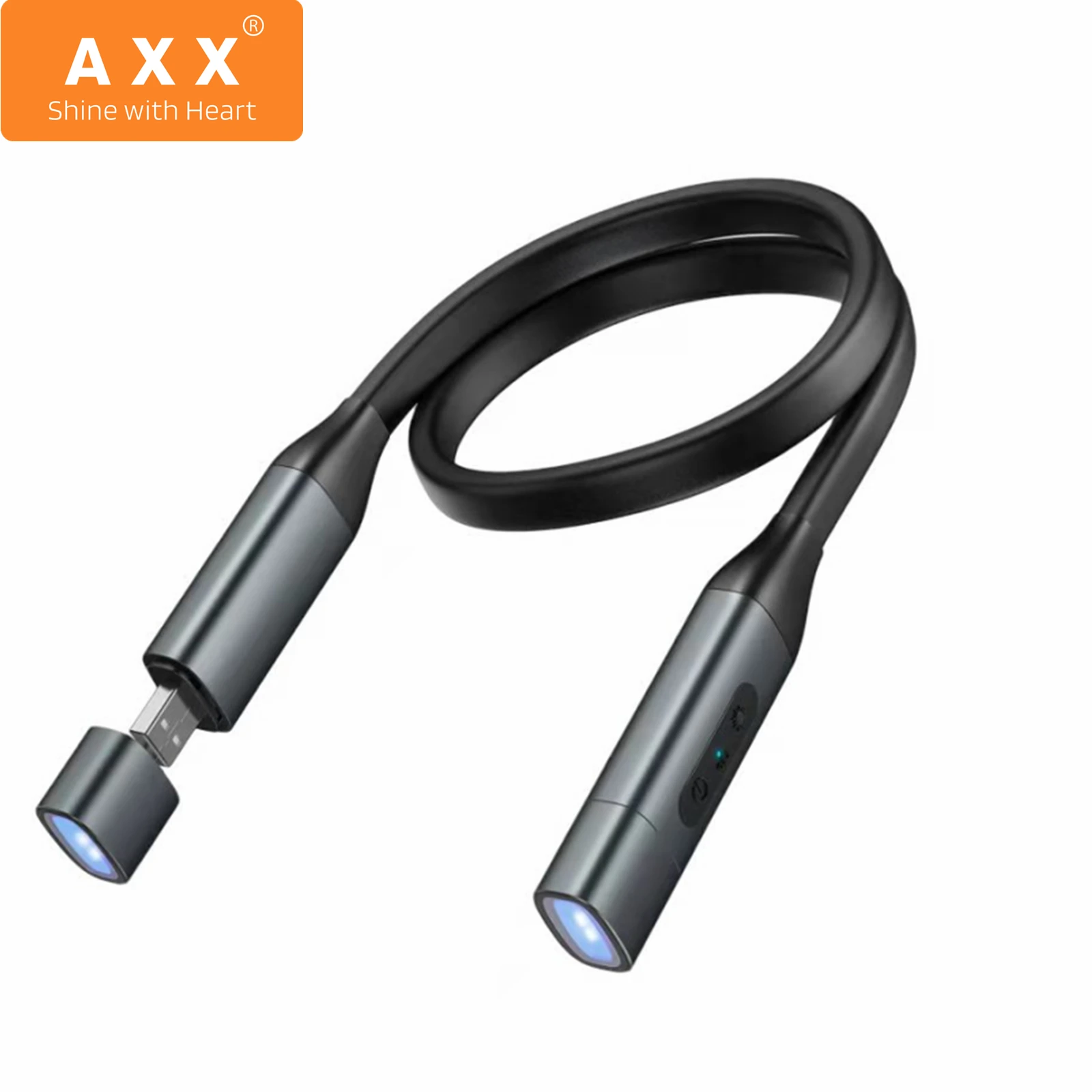 

AXX USB Аккумуляторная лампа для чтения на шее Светодиодные книжные лампы для чтения в постели Гибкие руки Ночник для книжных червей Рукоделие Вязание 8 светодиодных ламп для защиты глаз Шейный светильник для детей Пор