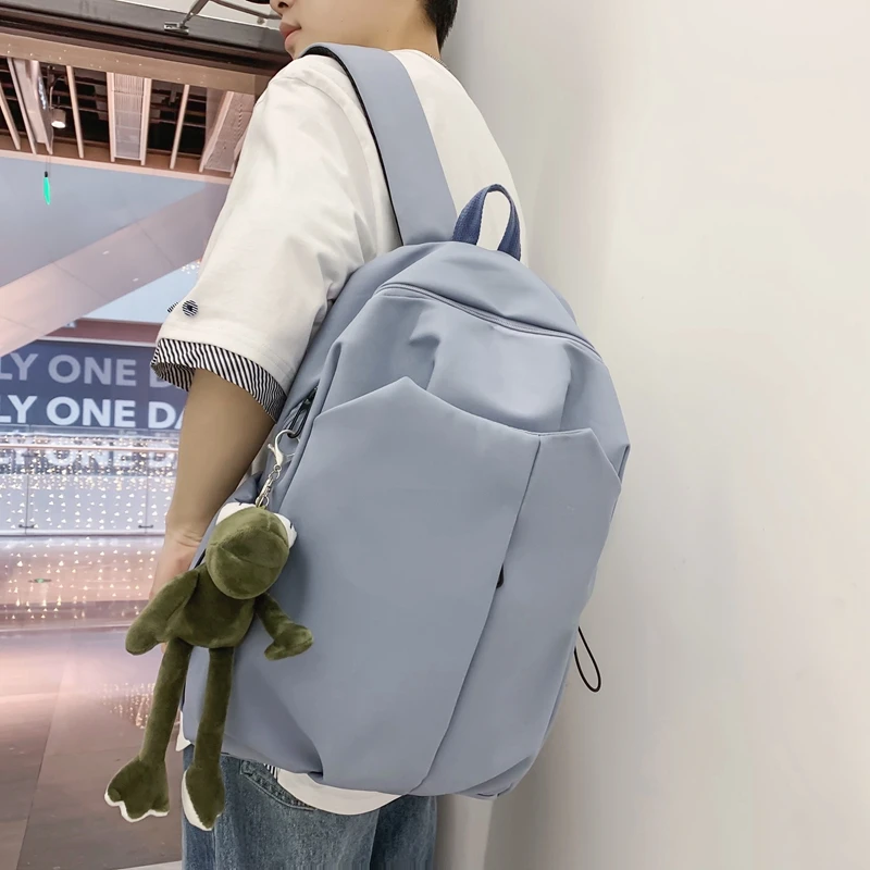 

Рюкзак JOYPESSIE Черный дорожный мужской, модный однотонный портфель для учеников Старшей школы, водонепроницаемый ранец для ноутбука для мальчиков