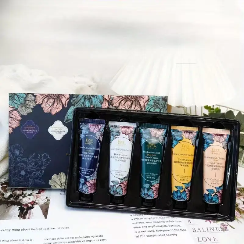 5PCS Fragrant Hand Cream Gift Box Moisturize Hands Makeup Water Gift Set Christmas Valentine's