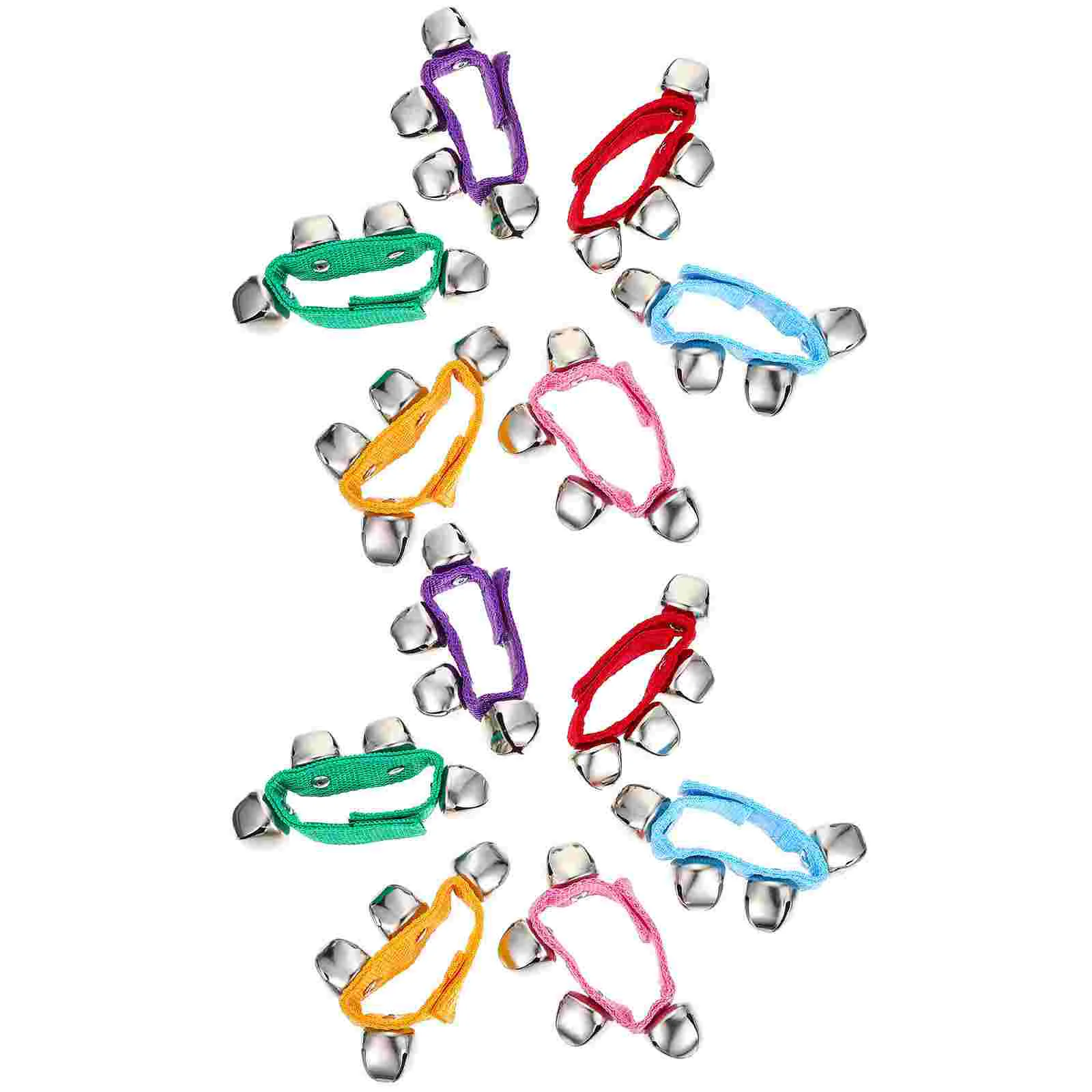 

12 шт. Orff погремушки ручные колокольчики Музыкальные инструменты бурины искусственные реквизиты полиэстер Портативный фестиваль ребенок