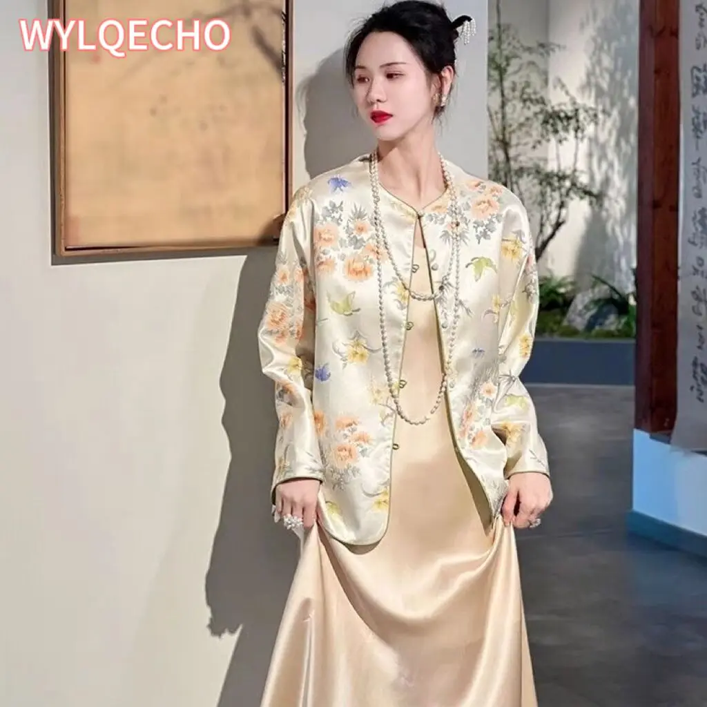 Elegant Women coat Vintage New Chinese Style Tang Clothes Improved Tang Jacket Clothing Autumn Spring Costume