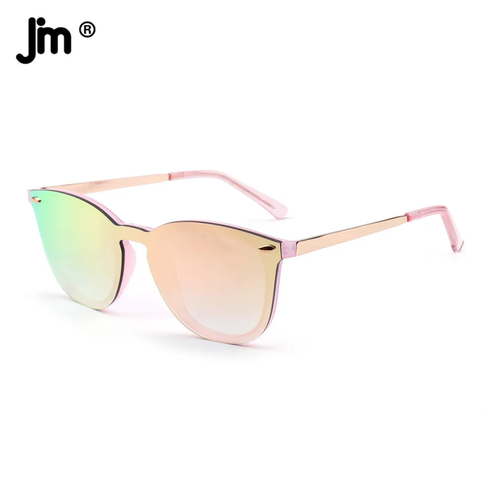 JIM Trendy Rimless Mirrored Sunglasses Reflective Sun Glasses for