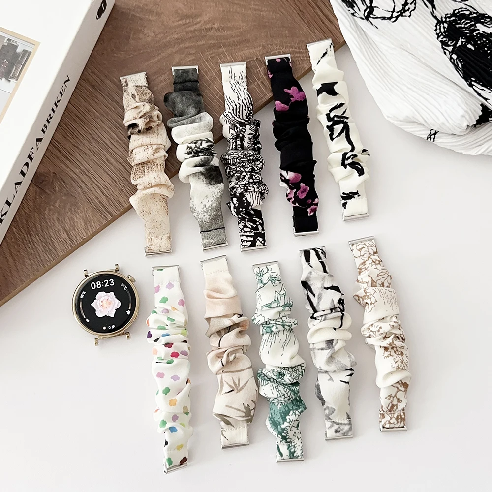 Elegant 18mm Dressy Printed Fabric Watch Band Bracelet