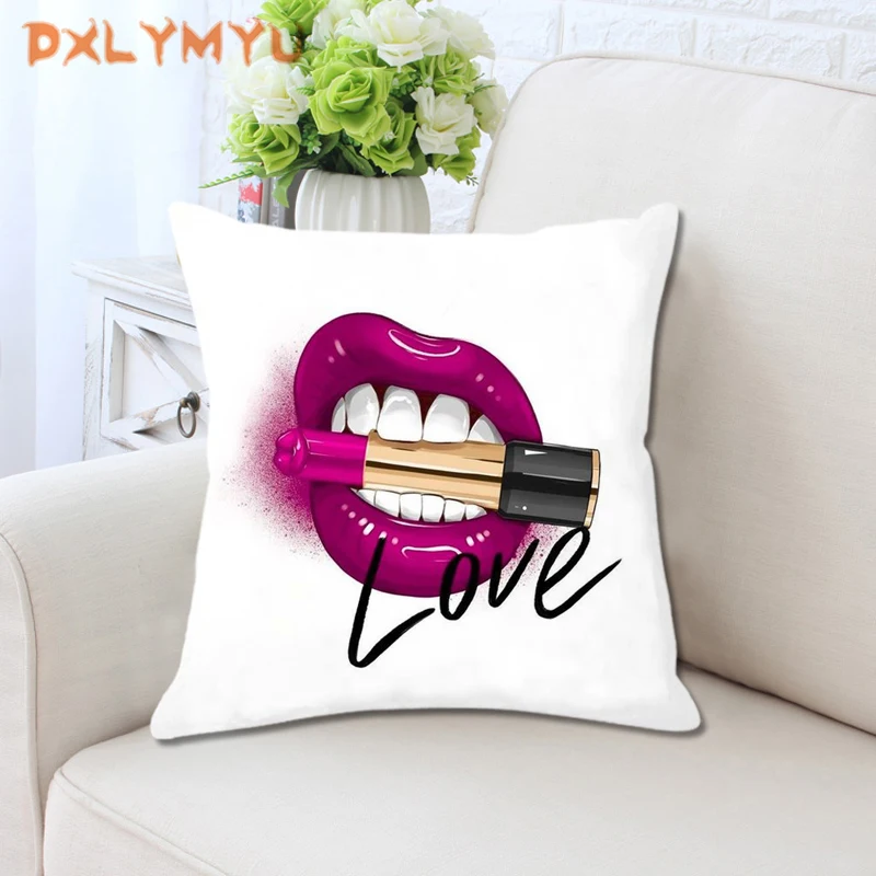 Cosmetic Patterns Velvet Cushions Case Makeup Print Decorative Pillowcase Living Room Sofa Throw Pillow No Inner Core