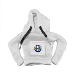 Hoodie Handle Creative Car Gear Shift Cover - Funny Auto Interior Accessory Styling - 1pc (White for Alfa Romeo)