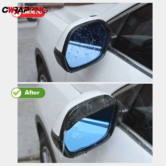 2PCS Car Rearview Mirror Rain Eyebrow Carbon Fiber Sun Visor Shade Cover Protector Clear Vision for Rain Car Mirror Accessories 5