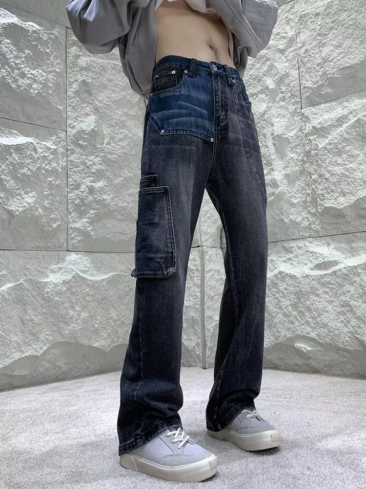 

Wide Leg Jeans for Men Autumn Winter Vaqueros Pantalones Hombre Baggy Y2k Street Flared Trousers Streetwear Original Denim Pants