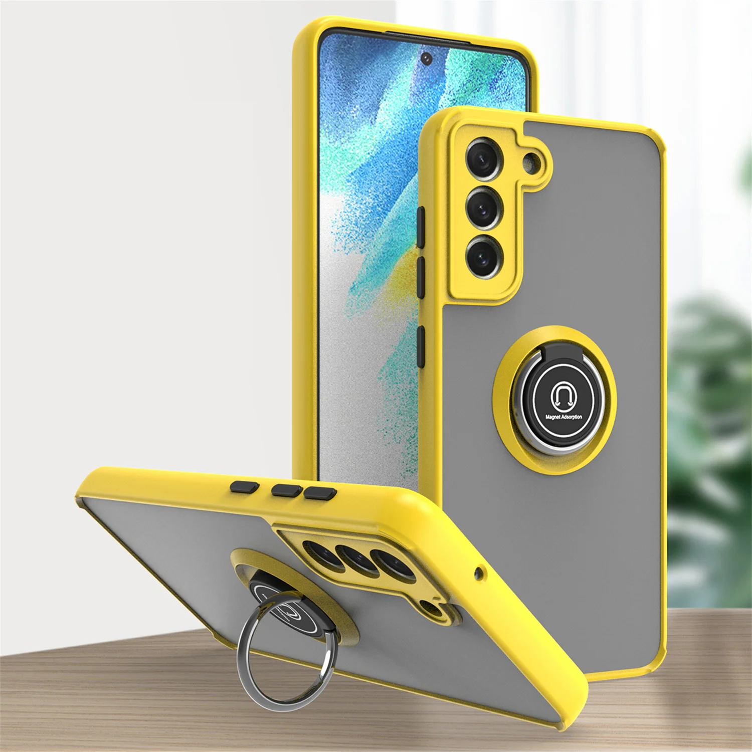 Shockproof Magnetic Ring Holder Case with Stand Cover