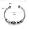 Metal Stainless Steel Classic Jewelry Unisex High Quality Smooth Double Ball Head Waterproof Accessories Vintage Open Bracelet 6