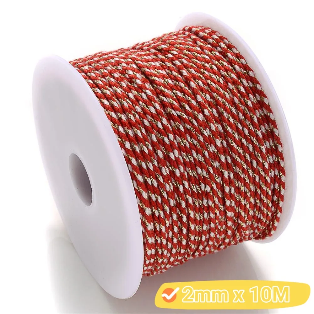 2mm 10M/Beutel Natürliches Baumwollseil Buntes Kordelband Viersträngiges Baumwollseil DIY Handwerk Boho-Dekoration Kunstfaser-Zubehör – Detail 20