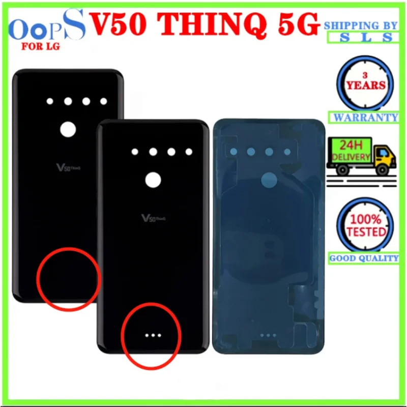 

Задняя стеклянная крышка батарейного отсека для LG V50 ThinQ 5G V500, задняя крышка батарейного отсека, запасные части с клеем