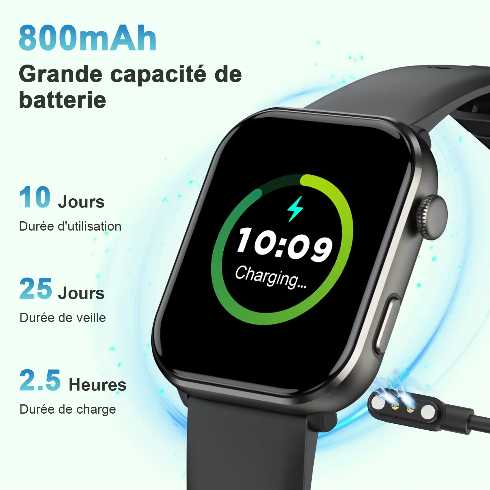 Blackview R60 블루투스 통화 스마트워치 남성용 여성용 1.96 AMOLED HD 스크린 건강 모니터링 안드로이드 IOS용 피트니스 시계